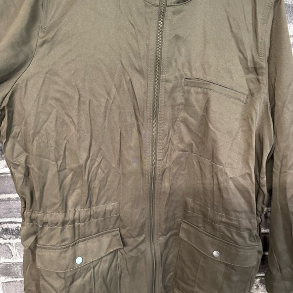 J. Jill Khaki Utility Jacket brown green tencel - Picture 5 of 9